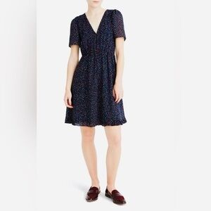 Madewell dot ruffle dress navy size 00